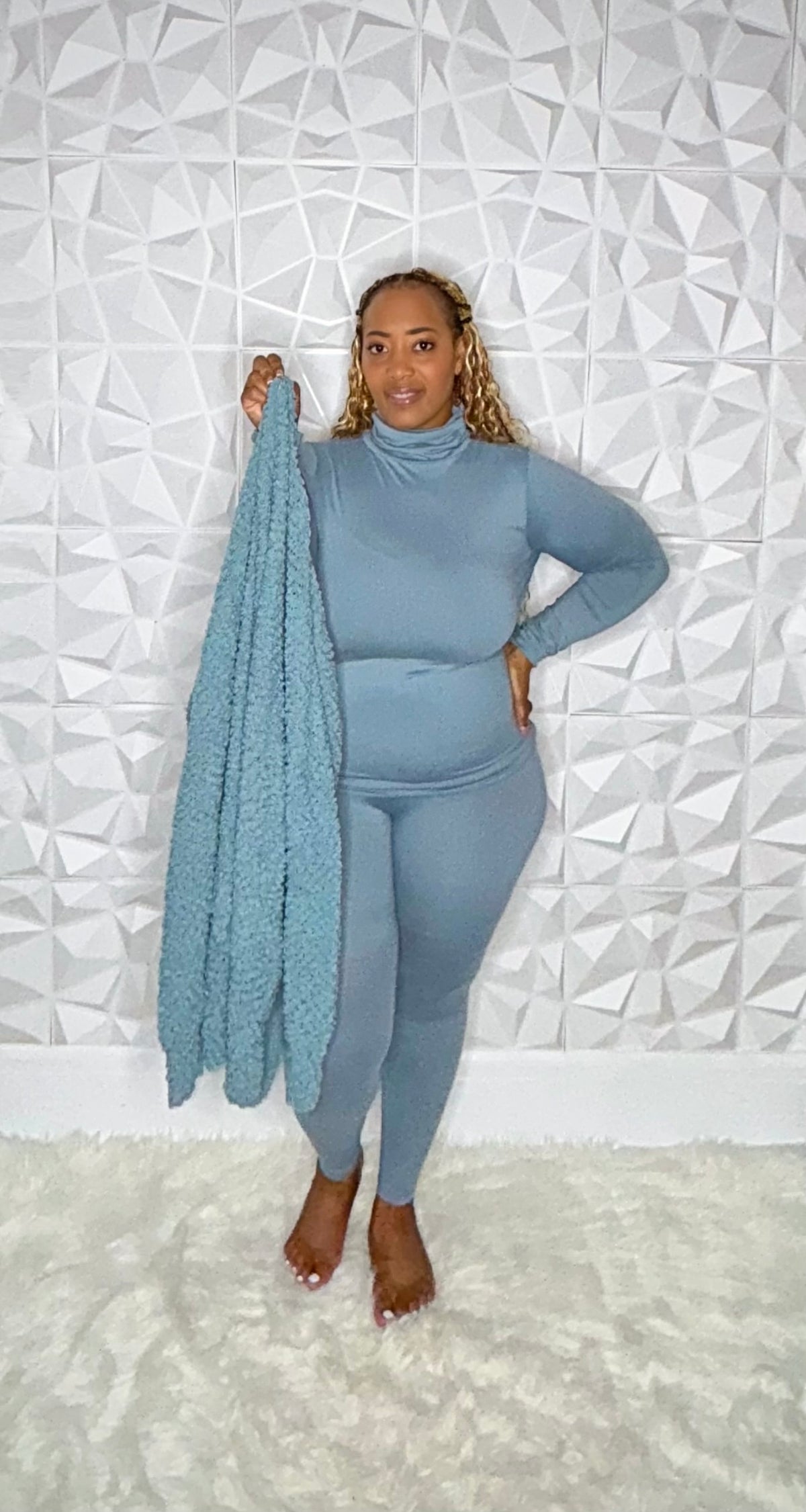 Popcorn Cardigan (Blue Grey)