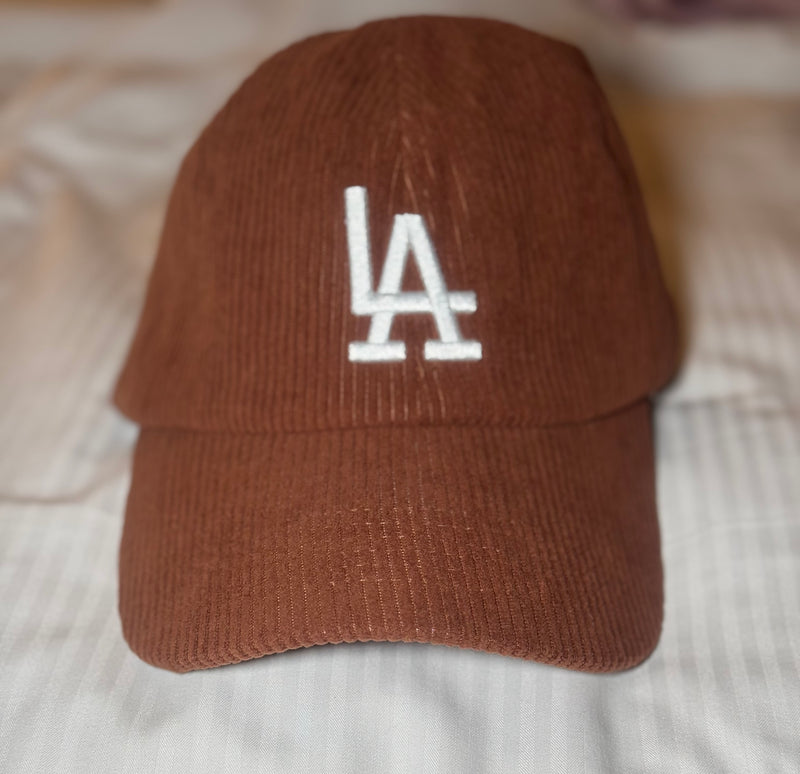 LA Baseball Cap--Brown Corduroy