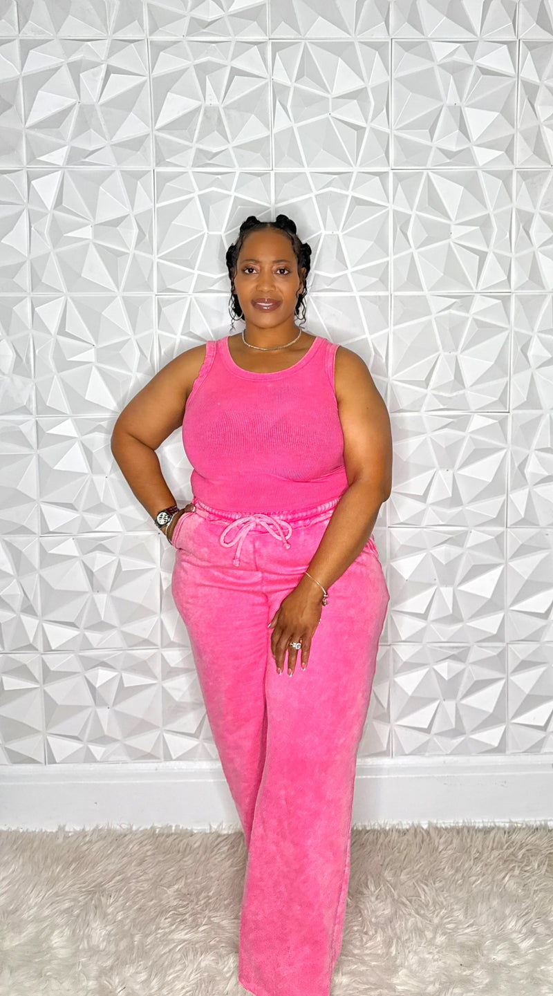 Acid Wash Pants Set