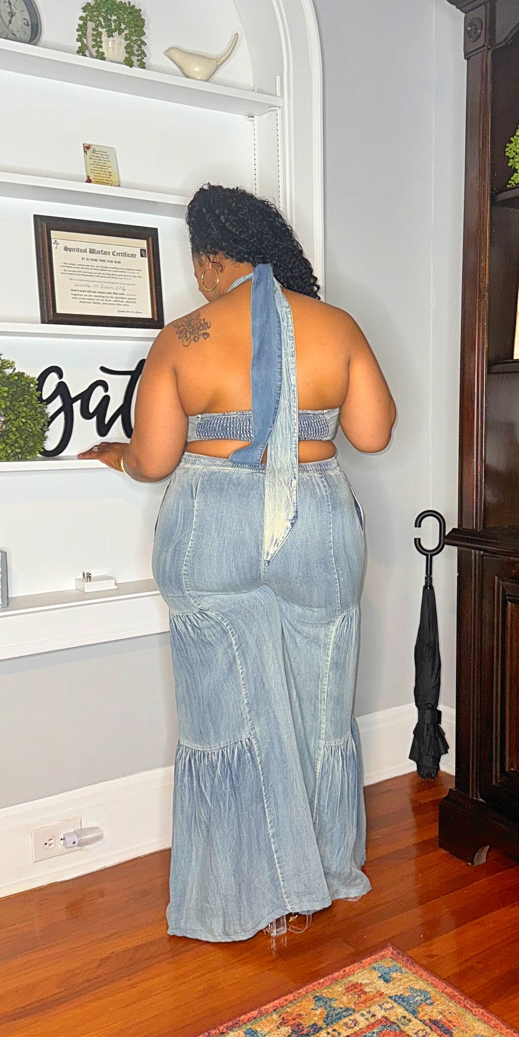 Crop Top Halter Denim
