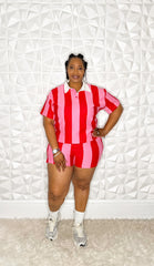 Varsity Striped Set (Pink/Red)
