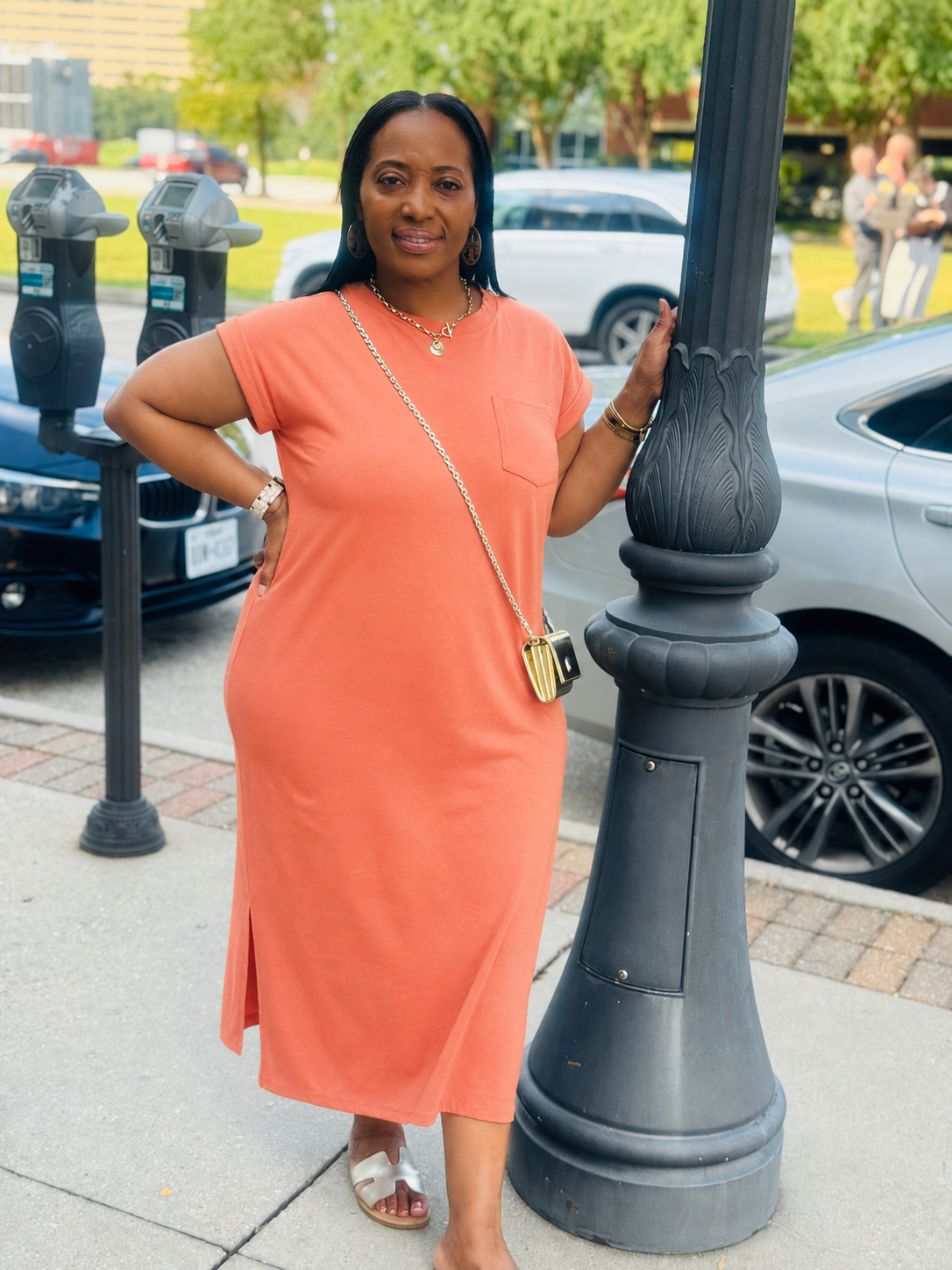 Everyday Chill Midi Dress (Coral)