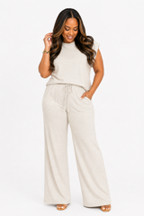 2 Pc Slub Set-Sand Beige