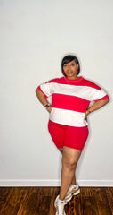 Striped 2 Pc Set (Red)