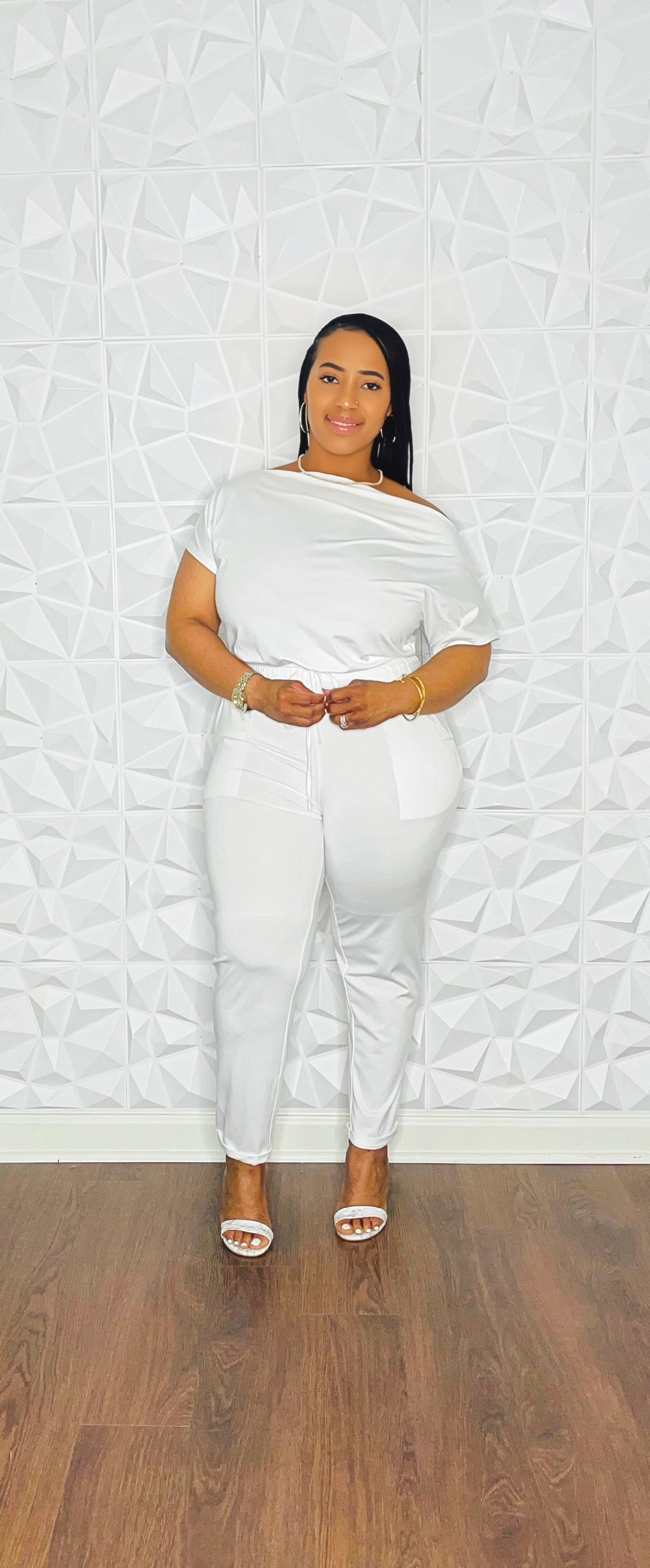 Off The Shoulder Jumpsuit (White)